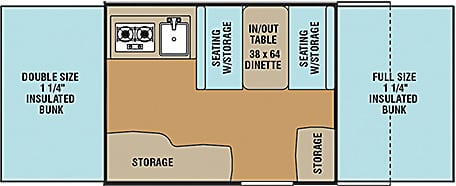 2016 Viking 1906ST Pop-Up Camper Rental Floorplan