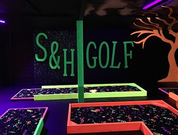 Cafe at S&H Campground in Indianapolis Black Light Golf
